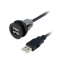09454521962; USB socket; 22mm; har-port; -25÷70°C; Ø22.3mm; IP20; Colour: black; HARTING