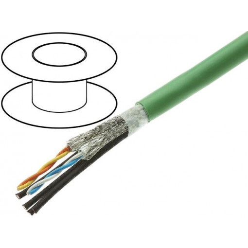 09456000310; Wire; industrial Ethernet,PROFINET; 5; stranded; Cu; FRNC; green; HARTING 09456000310; Wire; industrial Ethernet,PROFINET; 5; stranded; Cu; FRNC; green; HARTING