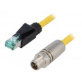 09478411001; Connecting cable; 1m; Connection: M12 male straight / RJ45; HARTING