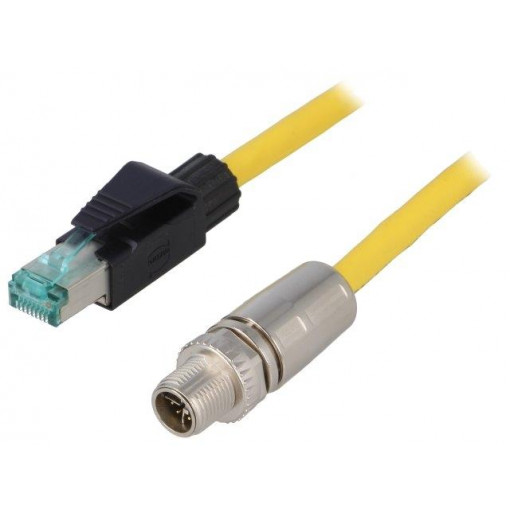 09478411002; Connecting cable; 2m; Connection: M12 male straight / RJ45; HARTING 09478411002; Connecting cable; 2m; Connection: M12 male straight / RJ45; HARTING