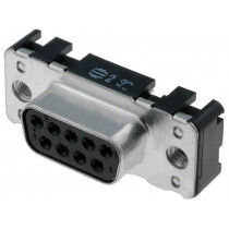 09661116501; D-Sub; PIN: 9; socket; female; straight; THT; M3; Locking: screws; HARTING