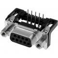 09661127603; D-Sub; PIN: 9; socket; female; angled 90°; THT; UNC4-40; HARTING 09661127603; D-Sub; PIN: 9; socket; female; angled 90°; THT; UNC4-40; HARTING