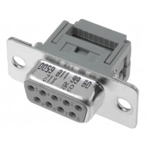 09661186500; D-Sub; PIN: 9; plug; female; for ribbon cable; IDC; 1.27mm; HARTING