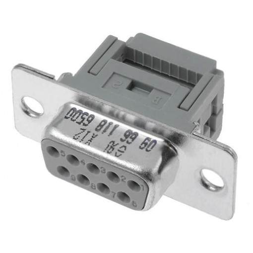 09661186500; D-Sub; PIN: 9; plug; female; for ribbon cable; IDC; 1.27mm; HARTING