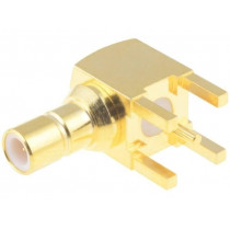 1-1337481-0; Socket; SMB; male; angled 90°; 50Ω; THT; on PCBs; teflon; TE Connectivity