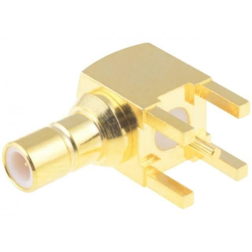 1-1337481-0; Socket; SMB; male; angled 90°; 50Ω; THT; on PCBs; teflon; TE Connectivity