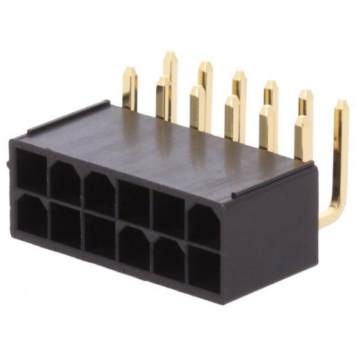 10127819-12121LF; Socket; wire-wire/PCB; male; Minitek Pwr4.2; 4.2mm; PIN: 12; THT; AMPHENOL