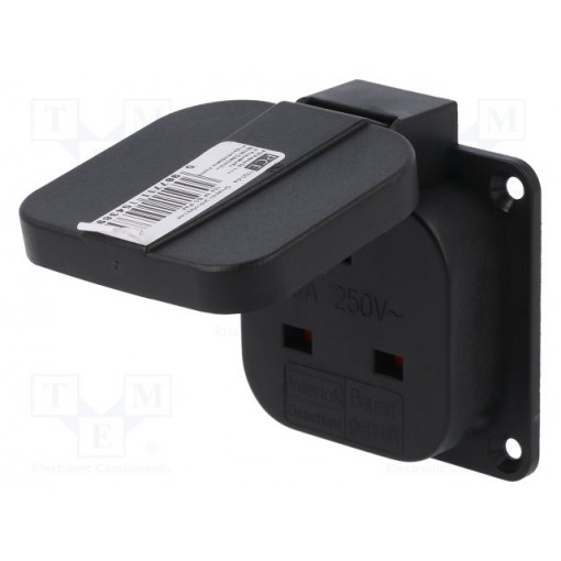 1020-0S; Connector: AC supply; socket; 2P+PE; 250VAC; 16A; black; PIN: 3; IP54; PCE 1020-0S; Connector: AC supply; socket; 2P+PE; 250VAC; 16A; black; PIN: 3; IP54; PCE