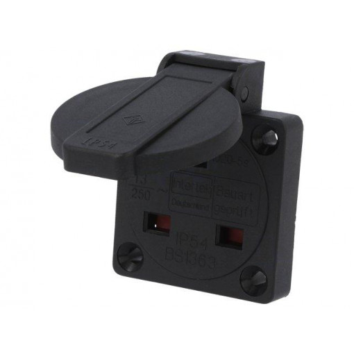 1020-5S; Connector: AC supply; socket; 2P+PE; 250VAC; 16A; black; PIN: 3; IP54; PCE 1020-5S; Connector: AC supply; socket; 2P+PE; 250VAC; 16A; black; PIN: 3; IP54; PCE