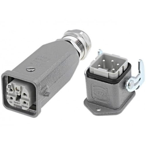 10200040001; Connector: HAN; male + female; plug + socket; Han Kit; PIN: 5; 4+PE; HARTING