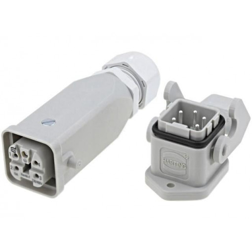 10200040002; Connector: HAN; male + female; plug + socket; Han Kit; PIN: 5; 4+PE; HARTING