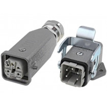 10200040003; Connector: HAN; male + female; plug + socket; Han Kit; PIN: 5; 4+PE; HARTING