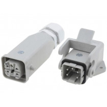 10200040004; Connector: HAN; male + female; plug + socket; Han Kit; PIN: 5; 4+PE; HARTING