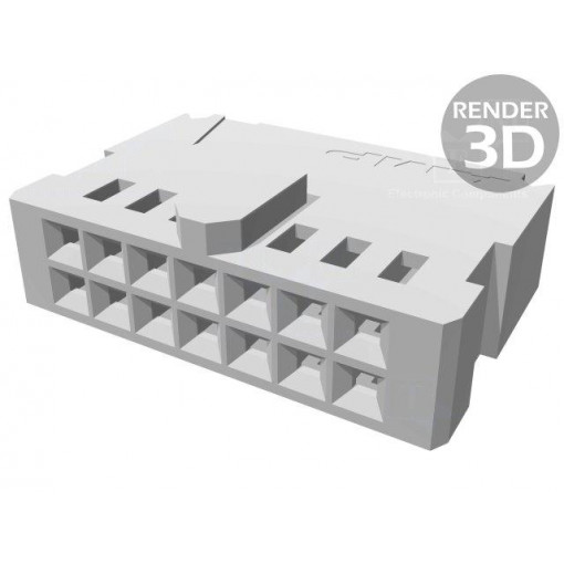 102387-2; Wire-board; female; AMPMODU MOD IV; 2.54mm; PIN: 14; w/o contacts; TE Connectivity