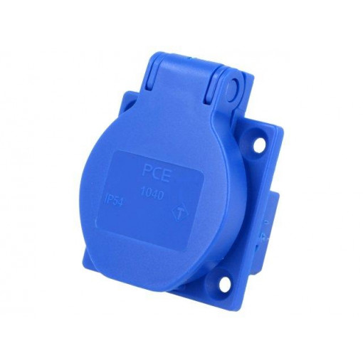 1040-0BS; Connector: AC supply; socket; 2P+PE; 250VAC; 16A; blue; PIN: 3; PCE