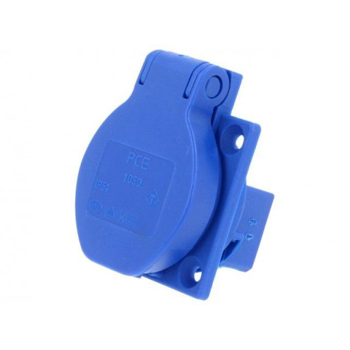 1050-0B; Connector: AC supply; socket; 2P+PE; 250VAC; 16A; blue; PIN: 3; PCE