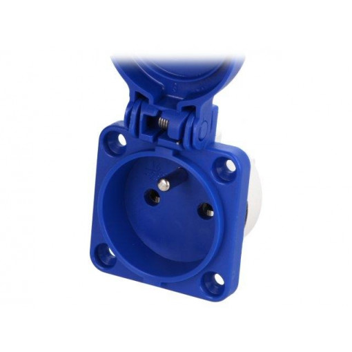 108-0B; Connector: AC supply; socket; 2P+PE; 250VAC; 16A; blue; PIN: 3; PCE