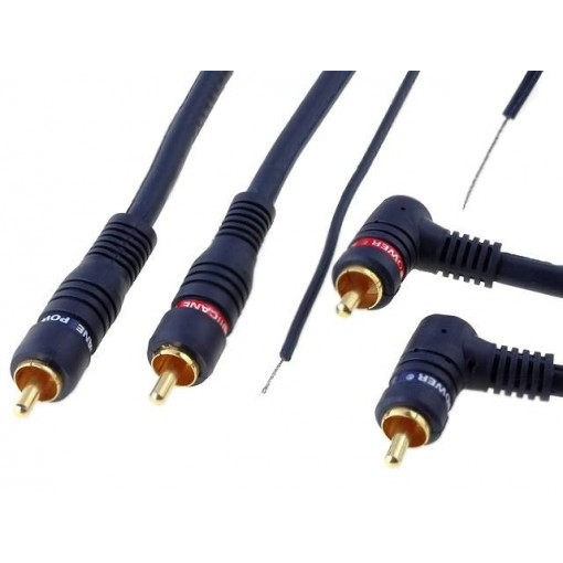 ; RCA plug x2,RCA plug x2 angled,control; 5m; Colour: navy blue; 4CARMEDIA