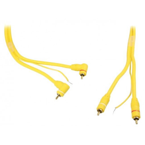 ; RCA plug x2,RCA plug x2 angled,control; 5m; Colour: yellow; 4CARMEDIA