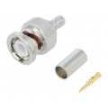 112116; Plug; BNC; male; straight; 50Ω; crimped; for cable; delrin (POM); AMPHENOL