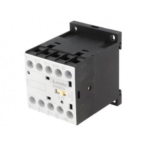 11BG0601A048; Contactor: 3-pole; NO x3; Auxiliary contacts: NC; 48VAC; 6A; DIN; BG; LOVATO ELECTRIC 11BG0601A048; Contactor: 3-pole; NO x3; Auxiliary contacts: NC; 48VAC; 6A; DIN; BG; LOVATO ELECTRIC