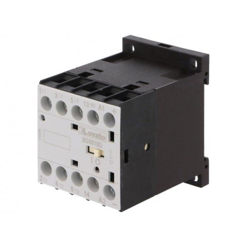 11BG0910D012; Contactor: 3-pole; NO x3; Auxiliary contacts: NO; 12VDC; 9A; DIN; BG; LOVATO ELECTRIC 11BG0910D012; Contactor: 3-pole; NO x3; Auxiliary contacts: NO; 12VDC; 9A; DIN; BG; LOVATO ELECTRIC