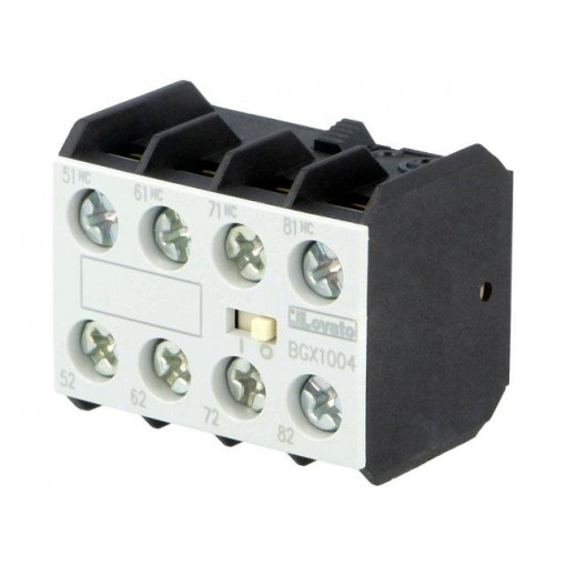 11BGX1004; Auxiliary contacts; Series: BG; Leads: screw terminals; LOVATO ELECTRIC 11BGX1004; Auxiliary contacts; Series: BG; Leads: screw terminals; LOVATO ELECTRIC