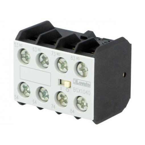 11BGX1040; Auxiliary contacts; Series: BG; Leads: screw terminals; LOVATO ELECTRIC 11BGX1040; Auxiliary contacts; Series: BG; Leads: screw terminals; LOVATO ELECTRIC