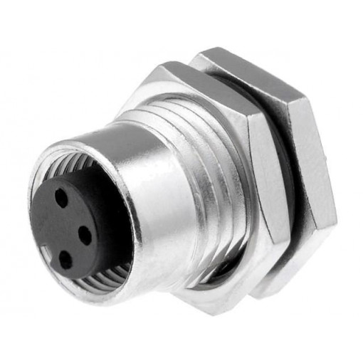 M12A-03PFFP-SF8001; Socket; M12; PIN: 3; female; A code-DeviceNet / CANopen; THT; 250V; AMPHENOL