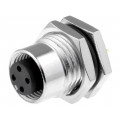 M12A-04PFFP-SF8001; Socket; M12; PIN: 4; female; A code-DeviceNet / CANopen; THT; IP68; AMPHENOL