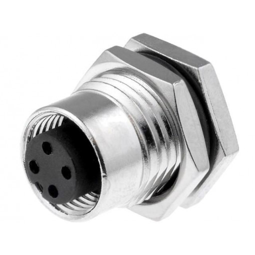 M12A-04PFFS-SF8001; Socket; M12; PIN: 4; female; A code-DeviceNet / CANopen; soldering; AMPHENOL