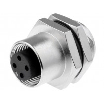 M12A-04PFFS-SH8001; Socket; M12; PIN: 4; female; A code-DeviceNet / CANopen; soldering; AMPHENOL