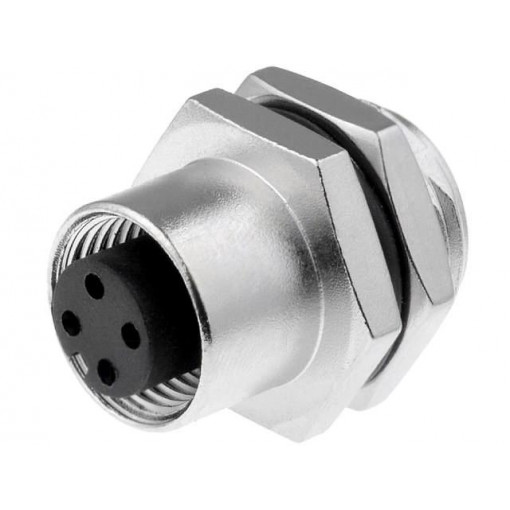 M12A-04PFFS-SH8001; Socket; M12; PIN: 4; female; A code-DeviceNet / CANopen; soldering; AMPHENOL