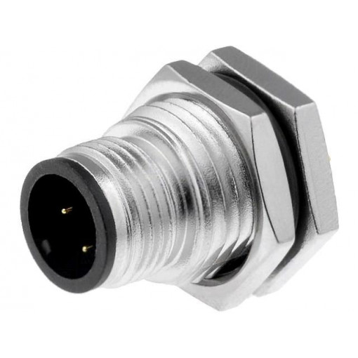 M12A-04PMMP-SF8001; Socket; M12; PIN: 4; male; A code-DeviceNet / CANopen; THT; IP68; AMPHENOL
