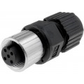 M12A-05BFFA-SL8001; Plug; M12; PIN: 5; female; A code-DeviceNet / CANopen; for cable; AMPHENOL