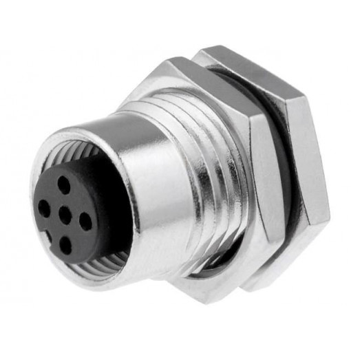 M12A-05PFFP-SF8001; Socket; M12; PIN: 5; female; A code-DeviceNet / CANopen; THT; 60V; AMPHENOL