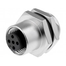 M12A-05PFFS-SH8001; Socket; M12; PIN: 5; female; A code-DeviceNet / CANopen; soldering; AMPHENOL