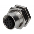 M12A-08PFFS-SF8001; Socket; M12; PIN: 8; female; A code-DeviceNet / CANopen; soldering; AMPHENOL