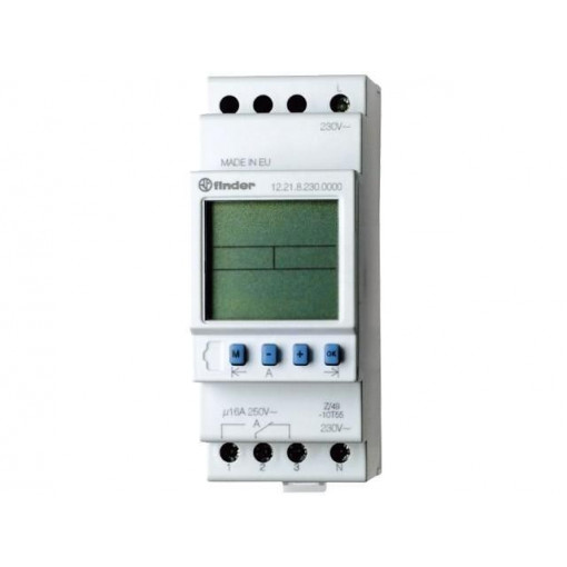 12.22.8.230.0000; Programmable time switch; Range: 1min÷7days; DPDT; 230VAC; DIN; FINDER 12.22.8.230.0000; Programmable time switch; Range: 1min÷7days; DPDT; 230VAC; DIN; FINDER