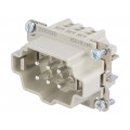 1200000000 HDC HE 6 MS; Connector: rectangular; male; PIN: 6; 6+PE; size 3; screws; straight; WEIDMÜLLER