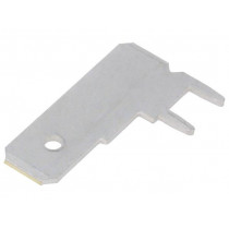 1217754-1; Terminal: flat; 6.3mm; 0.8mm; male; THT; brass; tinned; angled 90°; TE Connectivity