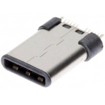 12401562E4#2A; Plug; USB C; SMT; vertical; USB 3.1; gold-plated; 5A; AMPHENOL