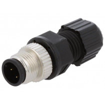 M12D-04BMMA-SL8001; Plug; M12; PIN: 4; male; D code-Ethernet; for cable; soldering; IP68; AMPHENOL