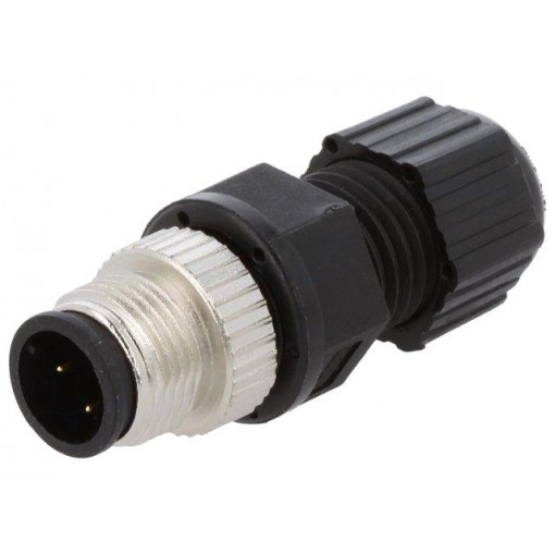 M12D-04BMMA-SL8001; Plug; M12; PIN: 4; male; D code-Ethernet; for cable; soldering; IP68; AMPHENOL