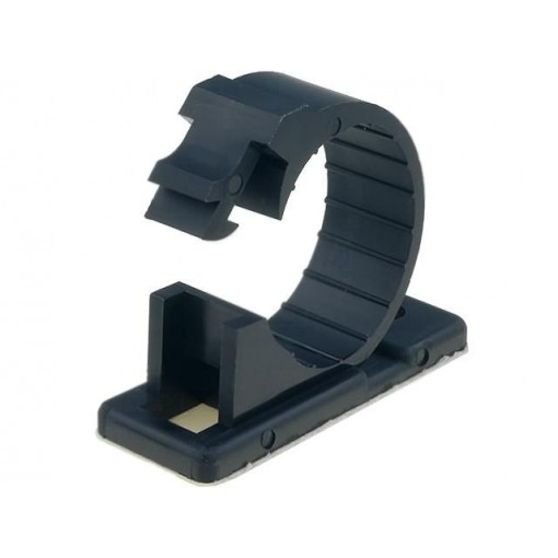 ; Screw down self-adhesive holder; 17mm; polyamide; black; UL94V-2; KSS WIRING