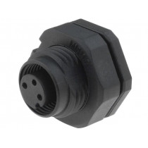 MSAP-03PFFP-SF8002; Socket; M12; PIN: 3; female; A code-DeviceNet / CANopen; THT; IP68; AMPHENOL