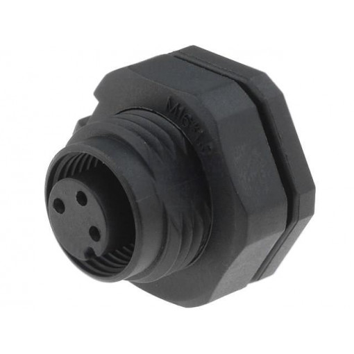 MSAP-03PFFP-SF8002; Socket; M12; PIN: 3; female; A code-DeviceNet / CANopen; THT; IP68; AMPHENOL