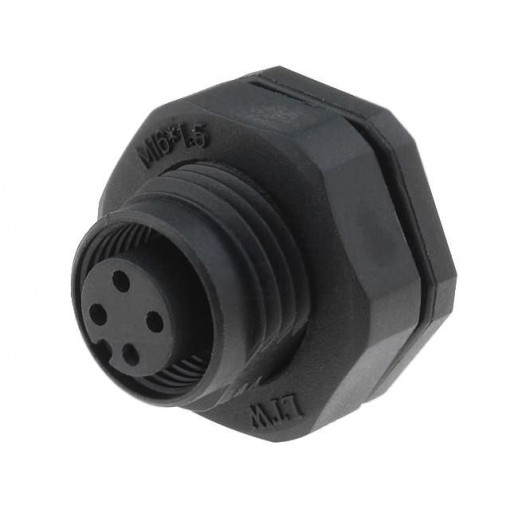 MSAP-04PFFS-SF8002; Socket; M12; PIN: 4; female; A code-DeviceNet / CANopen; soldering; AMPHENOL