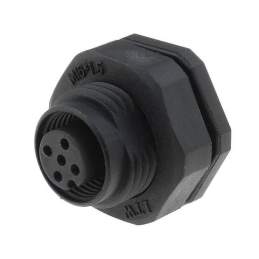 MSAP-05PFFS-SF8002; Socket; M12; PIN: 5; female; A code-DeviceNet / CANopen; soldering; AMPHENOL