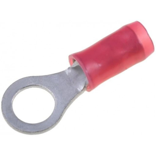 130005; Ring terminal; M5; 0.3÷1.4mm2; crimped; for cable; insulated; red; TE Connectivity